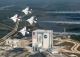 Buzz Aldrin tisztelgő repülése a Thunderbirds kötelékkel a Kennedy Űrközpont felett
